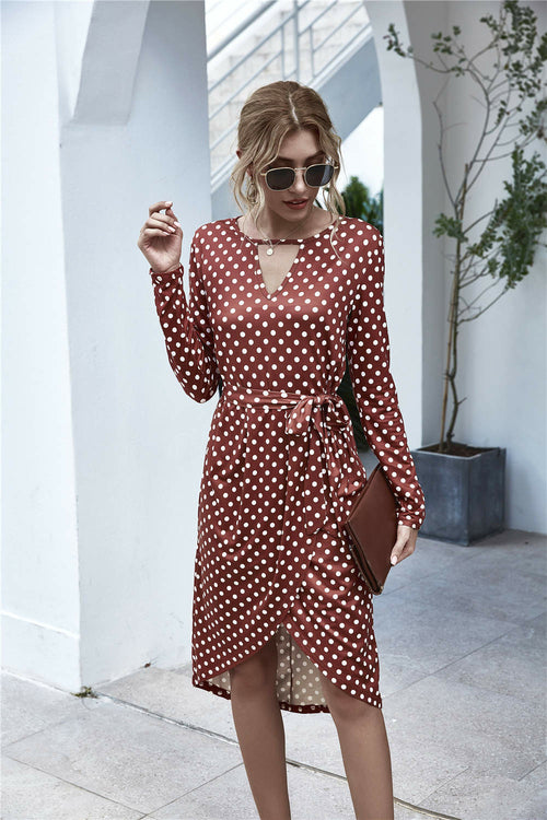 Floral Print Cross V Neck Dress Bohemian Flowy Long Dresses