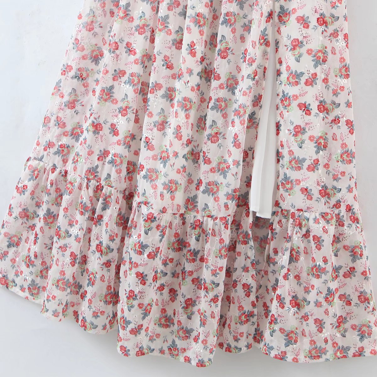 Off-shoulder Semi-sheer Sleeves Maxi Dress